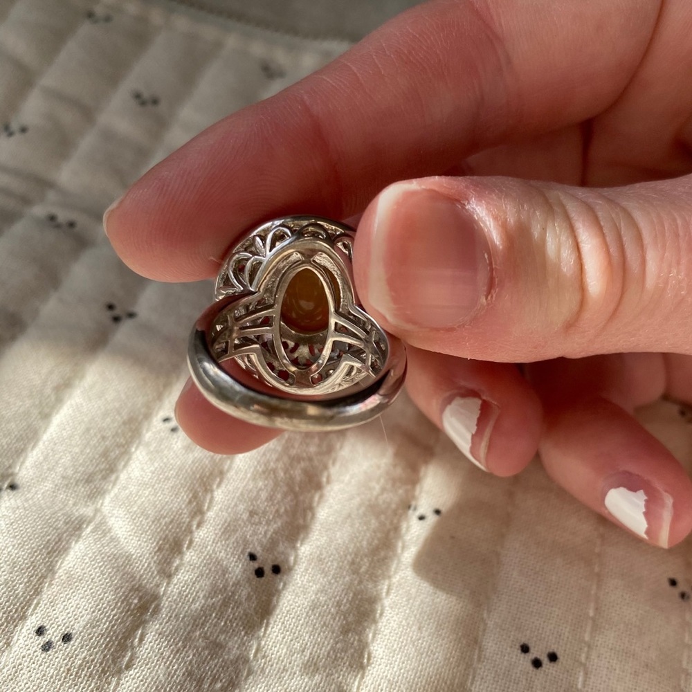 Silver Opal Statement Ring - image 4